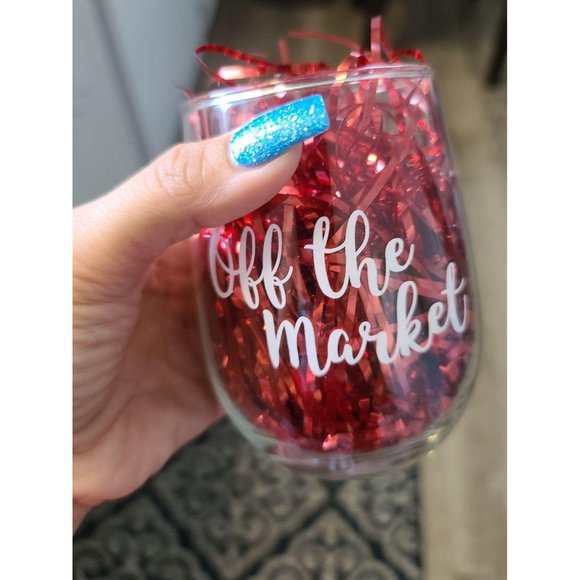 Off the Market Bachelorette Wine Glass - Picture 2 of 5